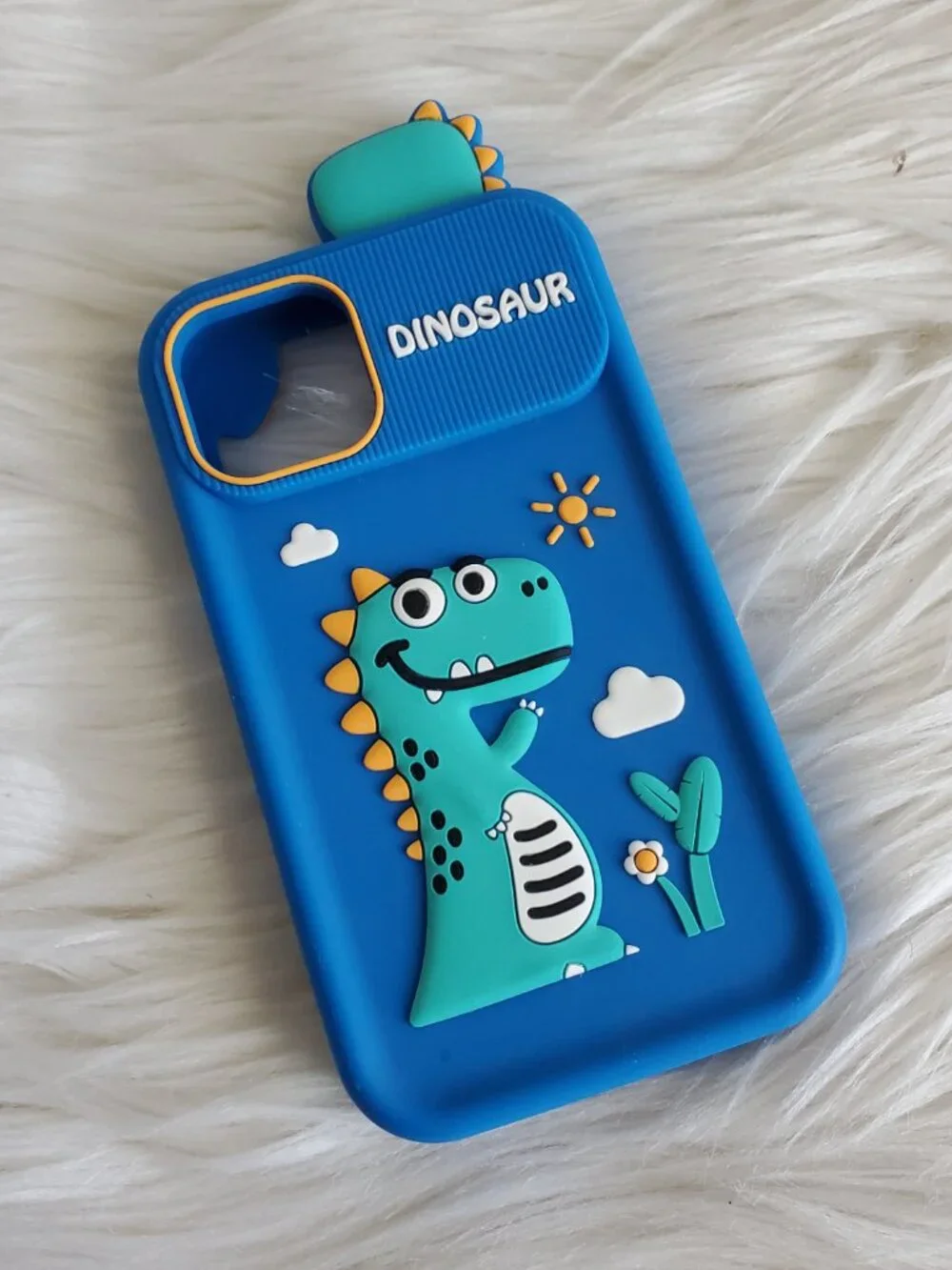 Luyiilo Kids Blue Dinosaur Mini Smart Phone Durable Silicone Shell